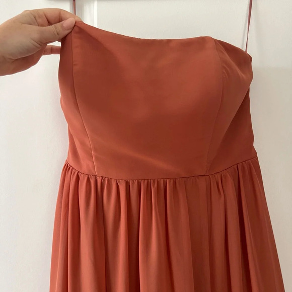 Birdy Grey Strapless Prom Maxi Bridesmaid Wedding Guest Dress August Terracotta - Picture 7 of 12